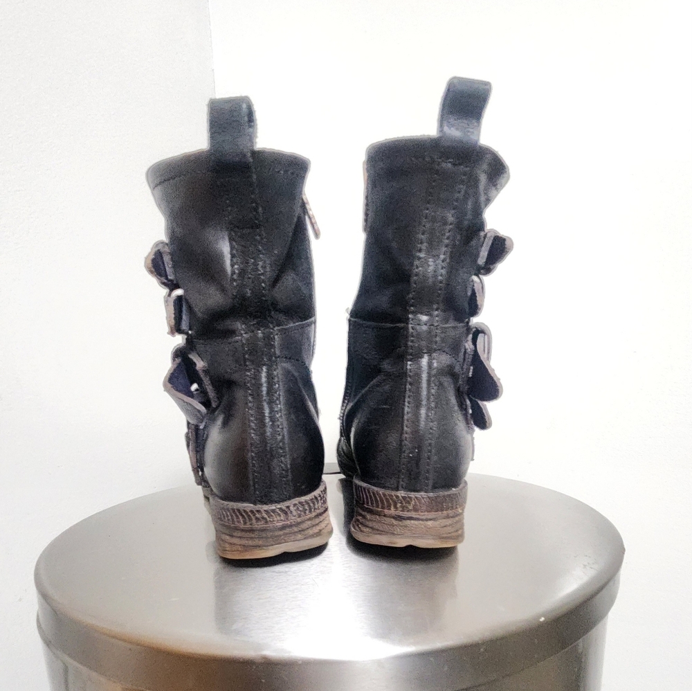 Rare Discontinued AS98 Black Studded Buckle Boots Size 38 EUC - Picture 6 of 11